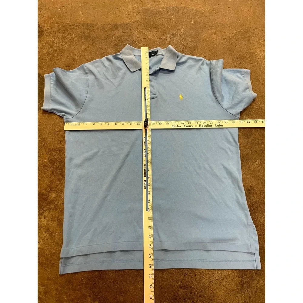 Polo Ralph Lauren Golf Polo Shirt Mens Large Light Blue Cotton Embroidered Logo‎